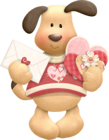 a doggy with valentine chocolates